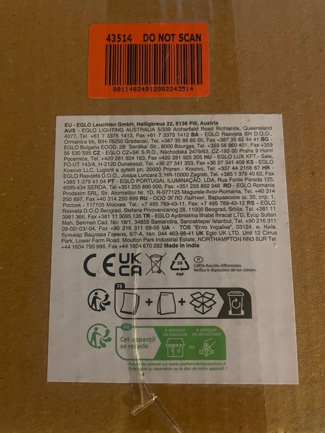 Lampada a sospensione EGLO nuova