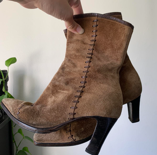 Botines tacón alto punta fina mujer marrones