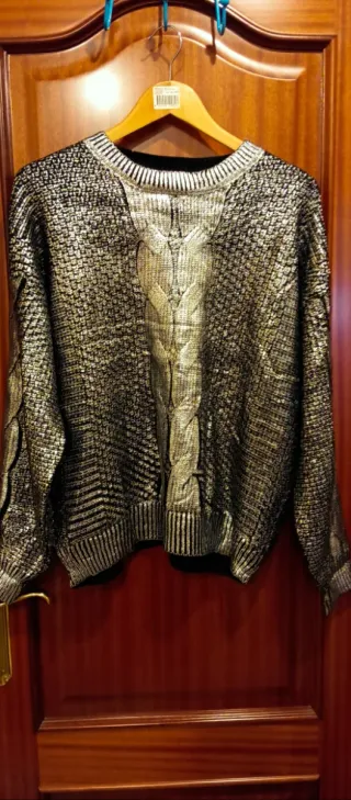 Jersey mujer negro y dorado