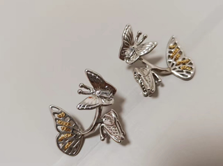 Pendientes Mariposa Plata y Oro