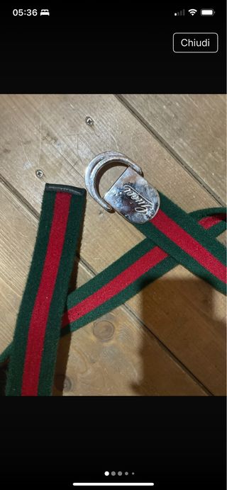 Cintura Gucci uomo verde/rossa