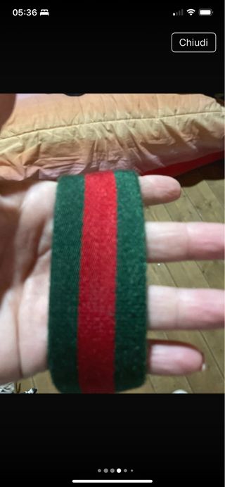 Cintura Gucci uomo verde/rossa