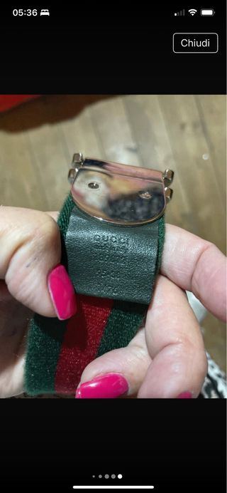 Cintura Gucci uomo verde/rossa
