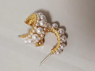Pendientes aro dorados con perlas