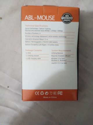 Ratón inalámbrico ABL con batería recargable