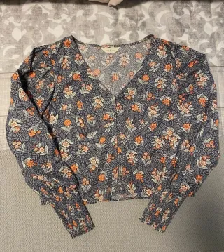 Camisa floral manga larga