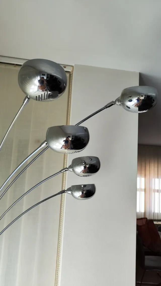 Lámpara de pie arco 5 luces mármol