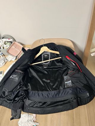 Chaqueta Alpinestars de cuero Negra y Rosa