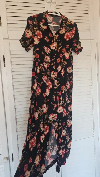 Vestido largo Zara flores otoñales