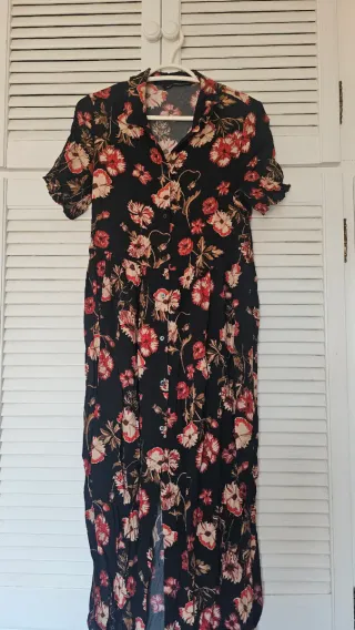 Vestido largo Zara flores otoñales