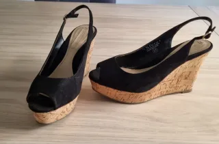 Sandalias Sfera Negras Plataforma Talla 37