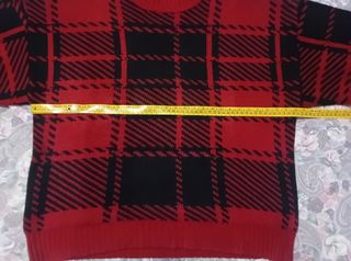 Maglione donna Calliope tartan quadri rossi e neri