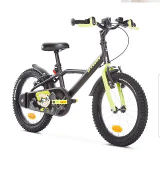 Bicicleta infantil Btwin negra y verde