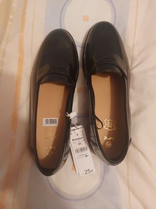 Mocasines charol negros El Corte Inglés Talla 40