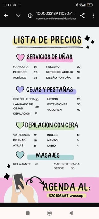 Manicura pedicura ect