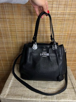Borsa a spalla vintage in Pelle Nera con Tracolla