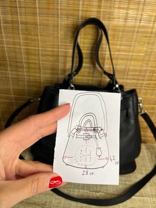 Borsa a spalla vintage in Pelle Nera con Tracolla