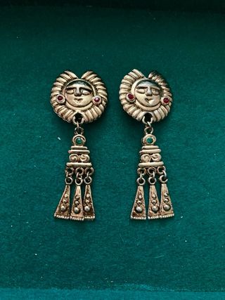 Pendientes vintage sol con piedras