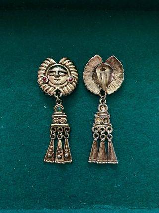 Pendientes vintage sol con piedras