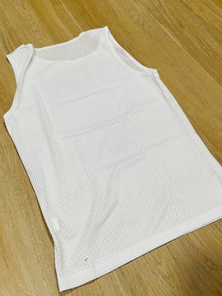 Camiseta deportiva rejilla blanca XL