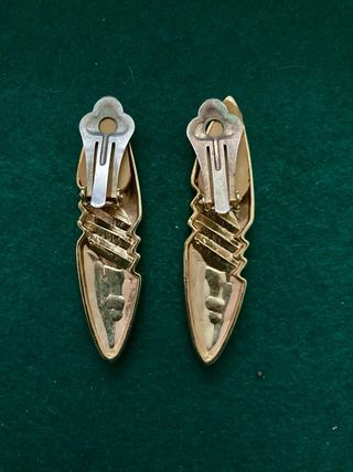 Pendientes vintage dorados con cristales