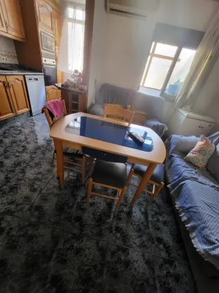 Mesa de cocina madera y cristal