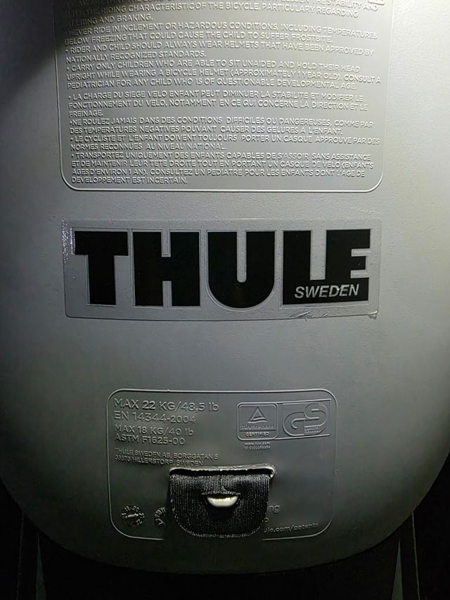 Asiento bici infantil Thule.