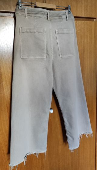 Pantalón Jeans, Zara Talla 38 Beige