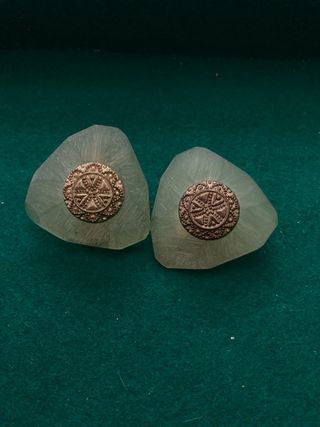 Pendientes vintage dorados y verdes