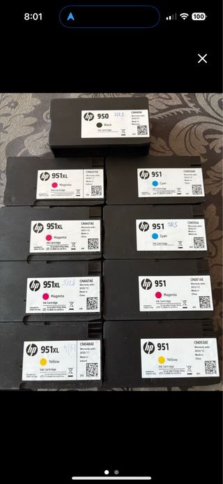 Cartuchos HP 950 951XL 951 Negro Magenta Cyan Amar
