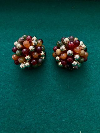 Pendientes Vintage Esfera Multicolor y Dorados