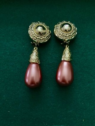 Pendientes vintage dorados y rosados