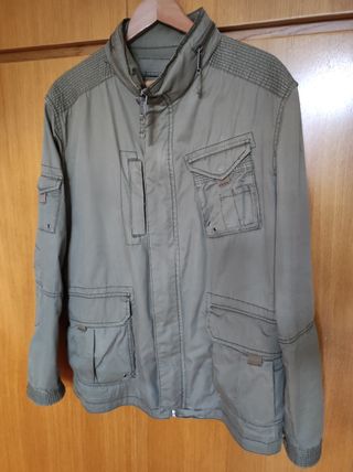 Parka Zara Hombre 3/4 Talla XXL Verde Oliva