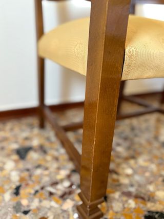 Coppia poltrone vintage in legno e tessuto