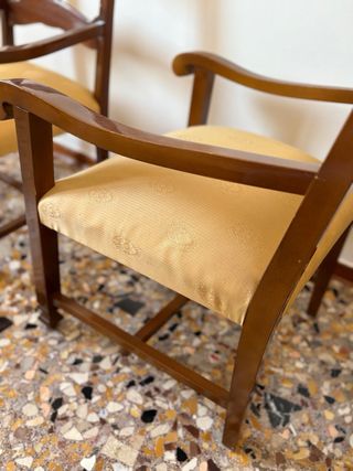 Coppia poltrone vintage in legno e tessuto