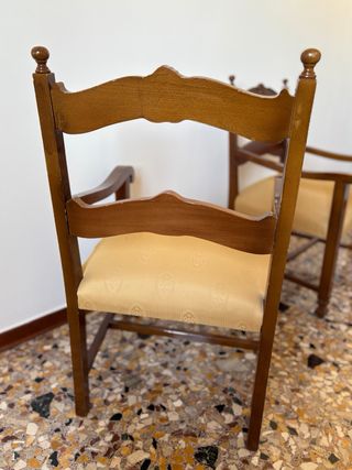 Coppia poltrone vintage in legno e tessuto