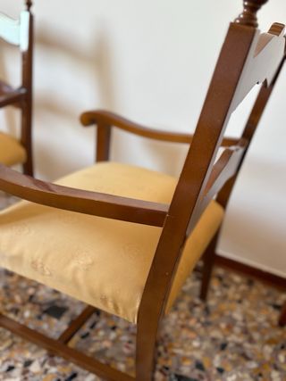 Coppia poltrone vintage in legno e tessuto