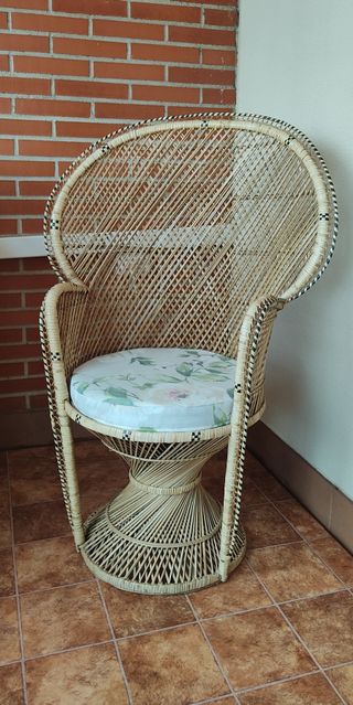 Sillón de mimbre decorativo