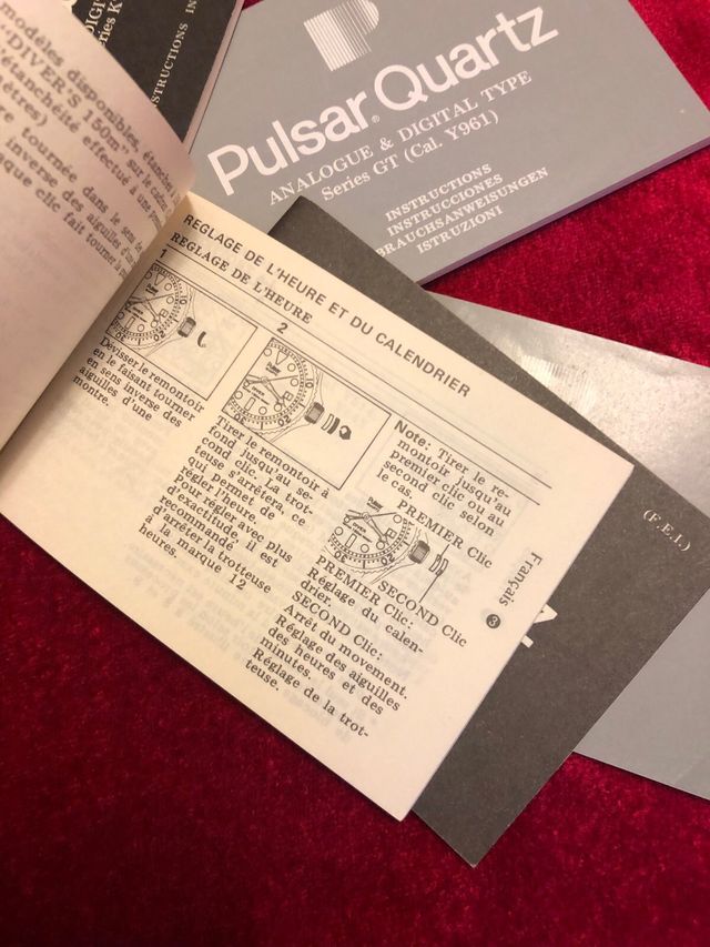 Pulsar libretti orologi vintage 5 pezzi