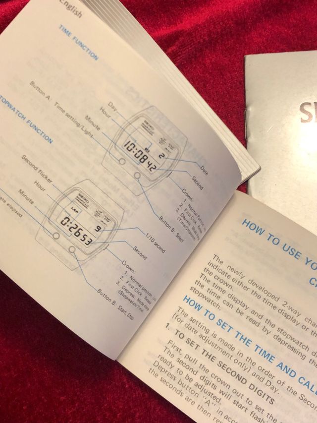 Seiko 3 libretti istruzione orologio vintage