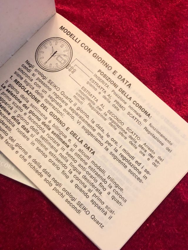 Seiko 3 libretti istruzione orologio vintage