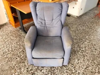 Sofá relax tela azul y gris