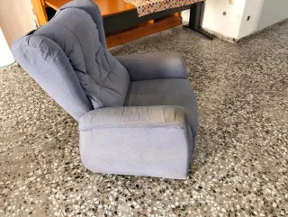 Sofá relax tela azul y gris