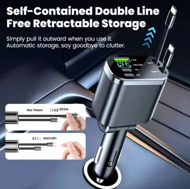 Cargador Coche USB-C y Lightning