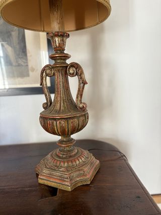Lampada vintage artigianale tirolese oro e rosso
