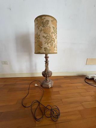 Lampada vintage artigianale tirolese oro e rosso