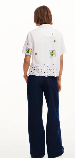 Camisa Desigual Blanca Bordada