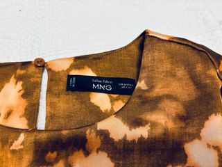 Vestido corto estampado marrón y beige