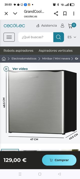Mini nevera Cecotec GrandCool