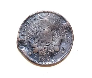 Moneda Argentina 2 Centavos 1892